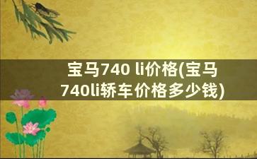 宝马740 li价格(宝马740li轿车价格多少钱)